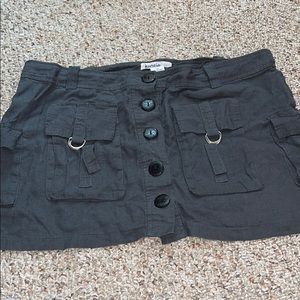 Cargo inspired dark gray button down mini skirt